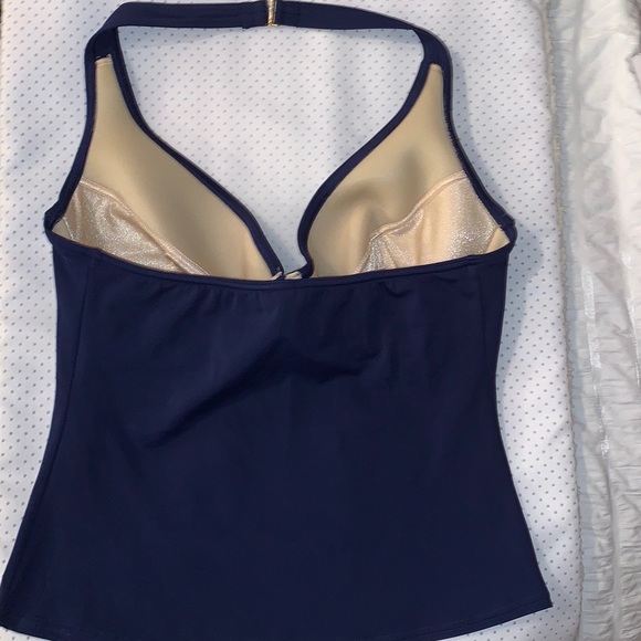 Victorias secret navy blue halter top bathing suit (top only) size 36DD - Picture 4 of 13